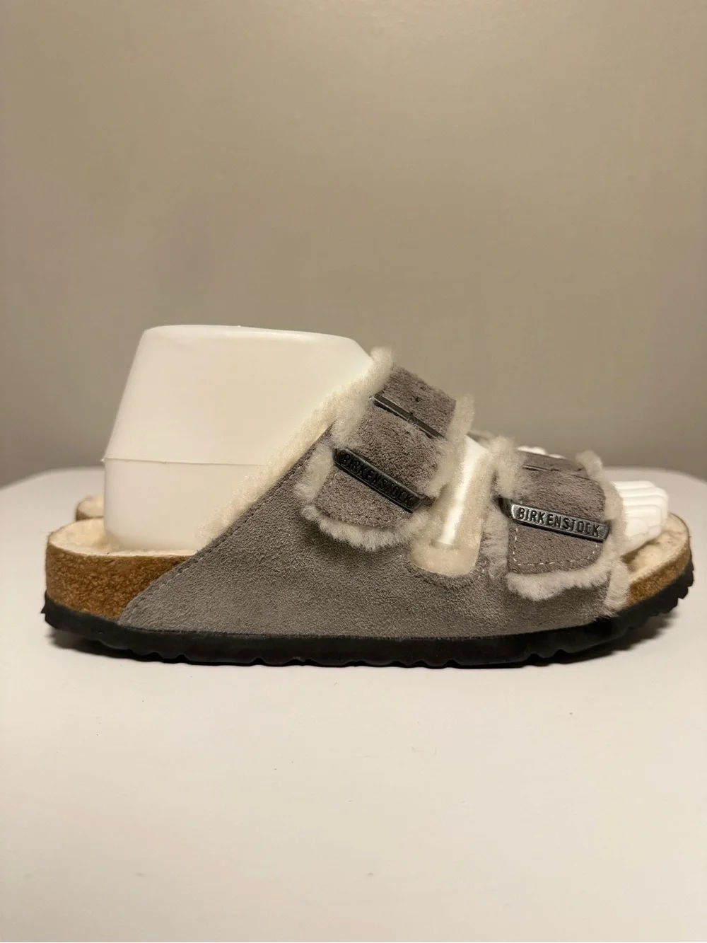 Birkenstock Arizona Shearling Suede Leather Stone Coin Women’s EU 39 US 8-8.5